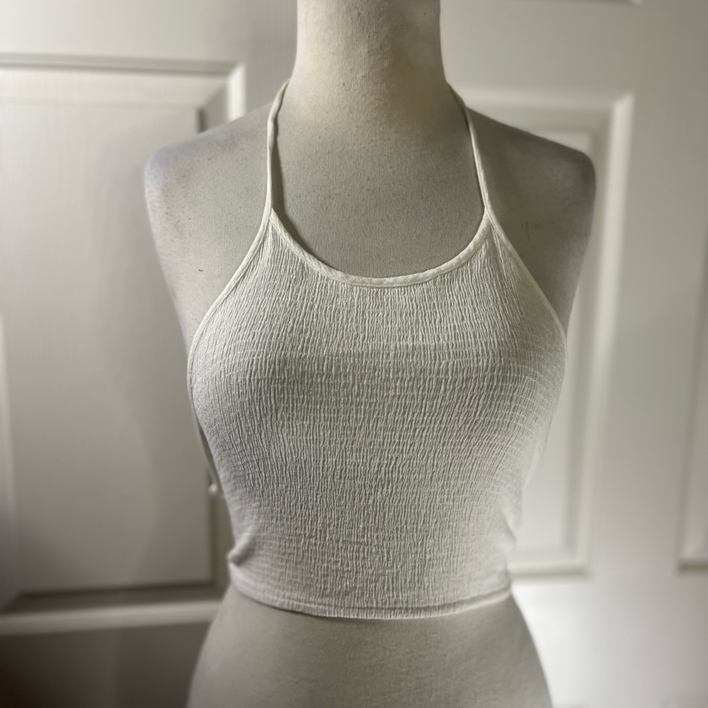 EUC The Hanger Cream Halter Top (Size Large)